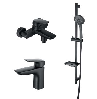 Комплект для ванны и душа Aquatek Вега AQ1030MB 3 в 1 AQ1010MB+AQ1040MB+AQ2011MB чёрный матовый